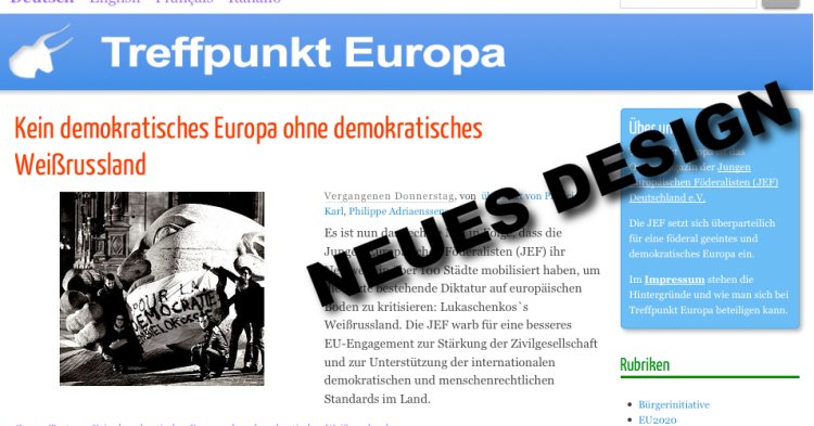 In eigener Sache: Neues Design für den Treffpunkt Europa