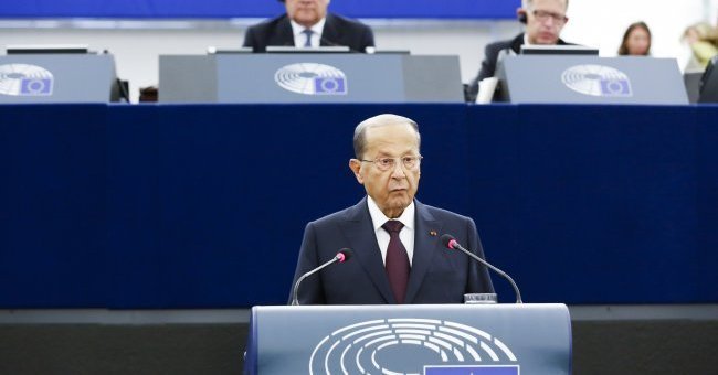 Straßburg: Präsident des Libanon fordert Unterstützung Europas