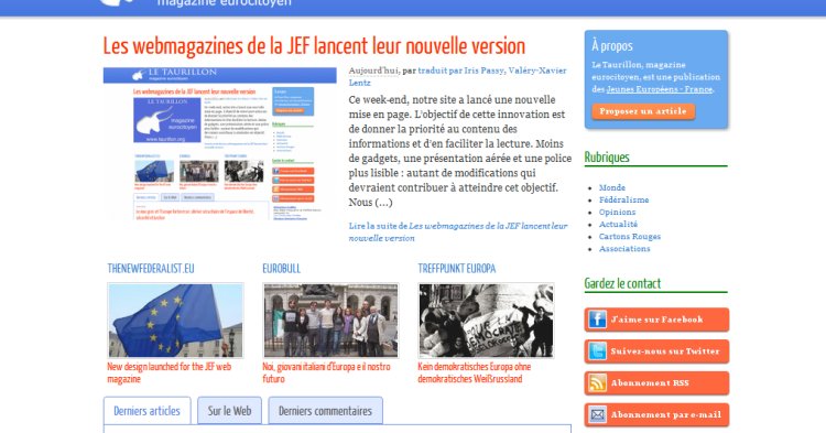 Les webmagazines de la JEF lancent leur nouvelle version