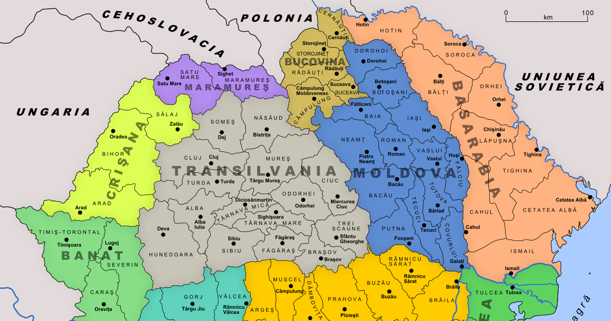 Карта румынии до 1940 года